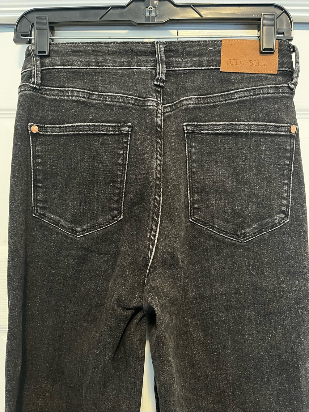 Judy Blue Straight Leg High Rise Black Denim Jeans Stretchy 27x31 - Picture 5 of 7